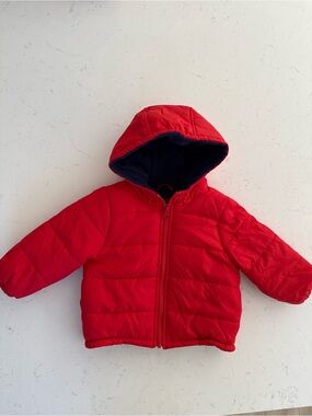 Kids Red hooded puffer jacket